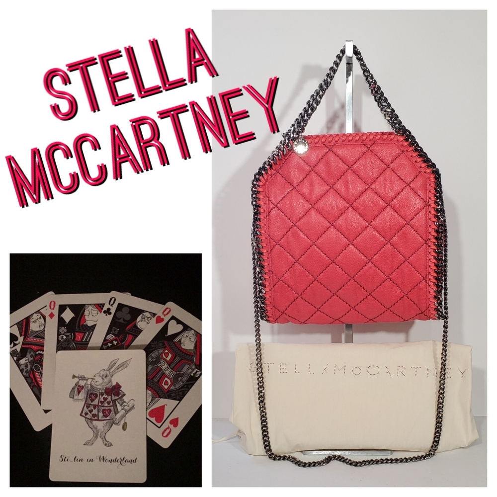 New Stella McCartney Foldover Falabella Crossbody Shaggy Deer Coral Purse Vegan